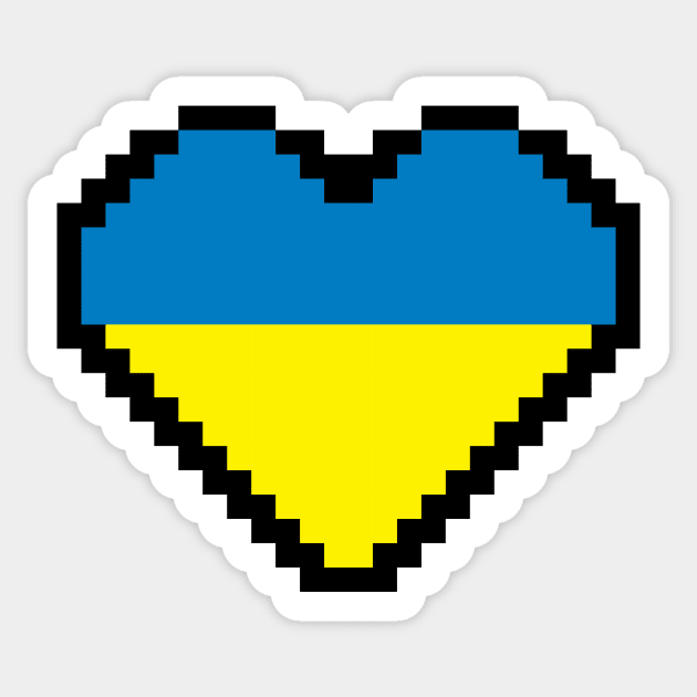 Ukraine Flag Pixel Art, Ukranian Flag  pixel art Sticker by mrsupicku